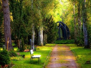 Nature 5 Bench Carved Stones Cemetery