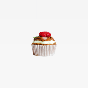 Chocolate Cupcake With Red Strawberry Toppings