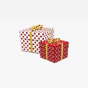 White and Red Star Gift Boxes