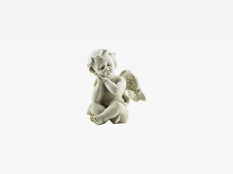 White Ceramic Figurine of Angel Illustration