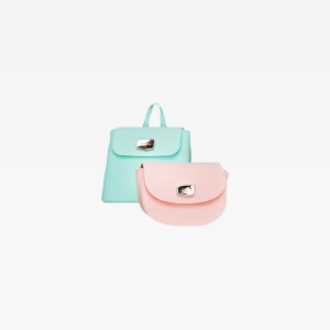 Teal and Pink Leather Crossbody Bags