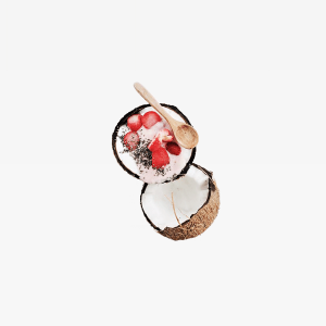 Coconut Filled With Slice of Fruits