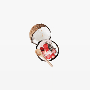Coconut Filled With Slice of Fruits