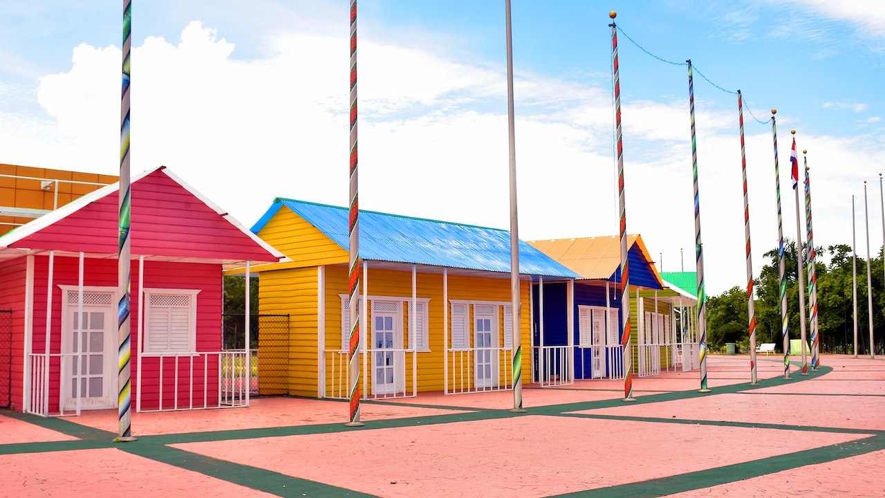 Assorted color House Facade in Park