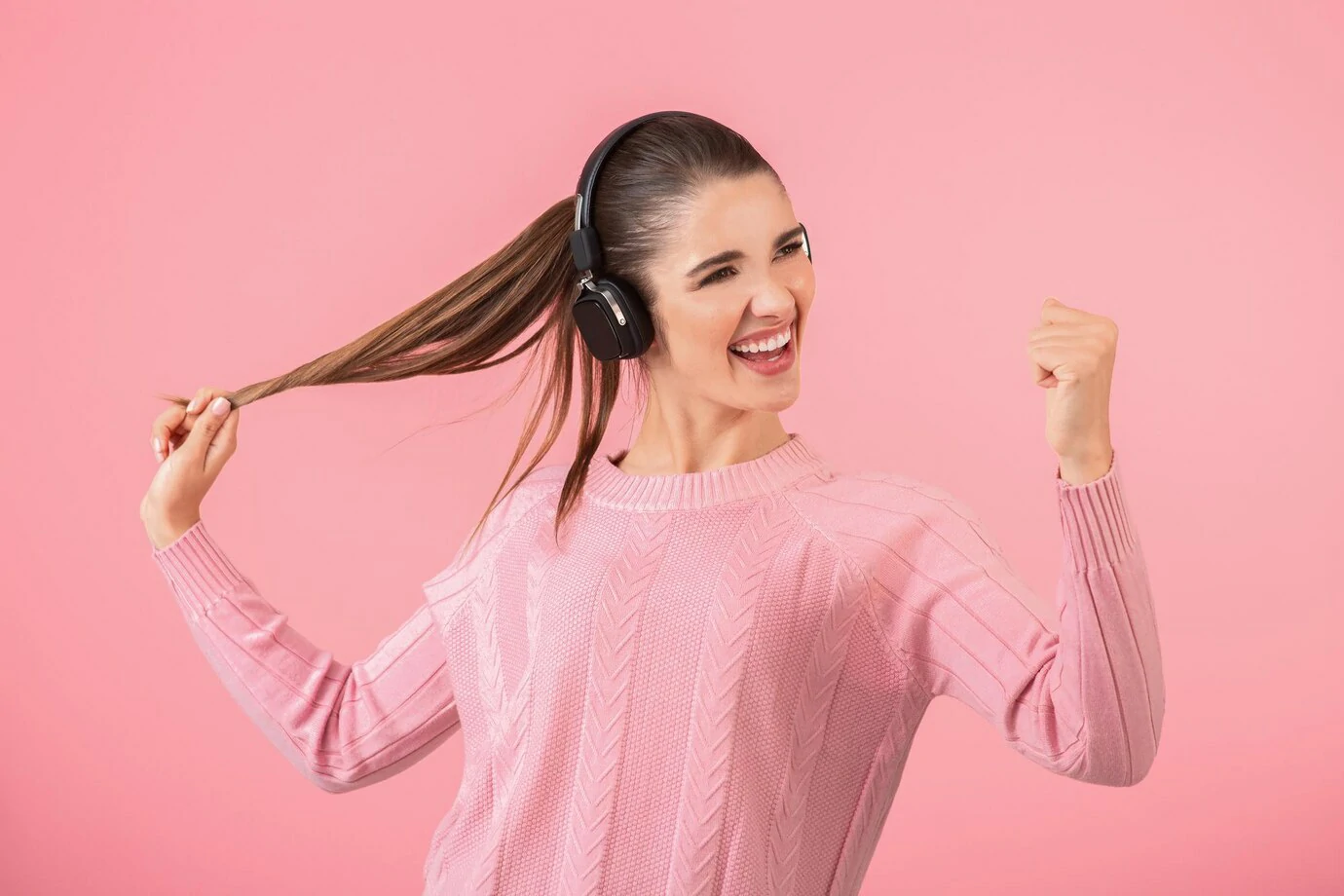 Young woman listening to music