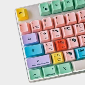 colorful keyboard white background