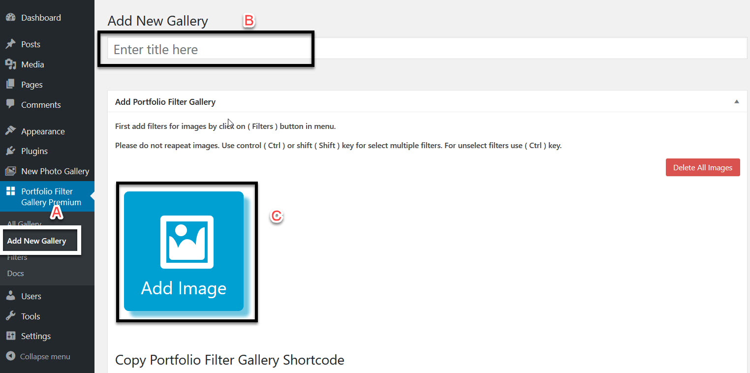 Adding Images Into Portfolio Filter Gallery