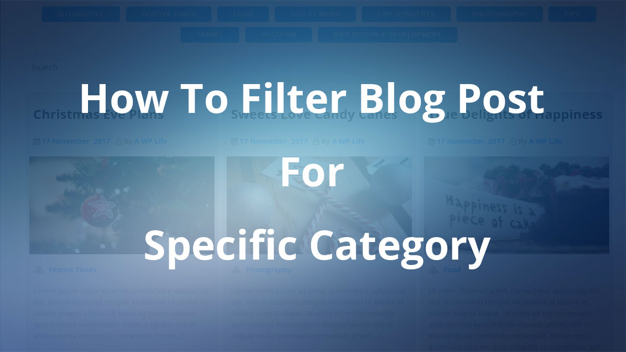 How To Filter Blog Post For Specific Category