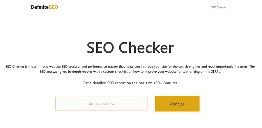 DefiniteSEO SEO Checker