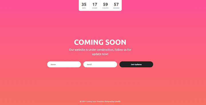 Coming Soon Template by Colorlib V05