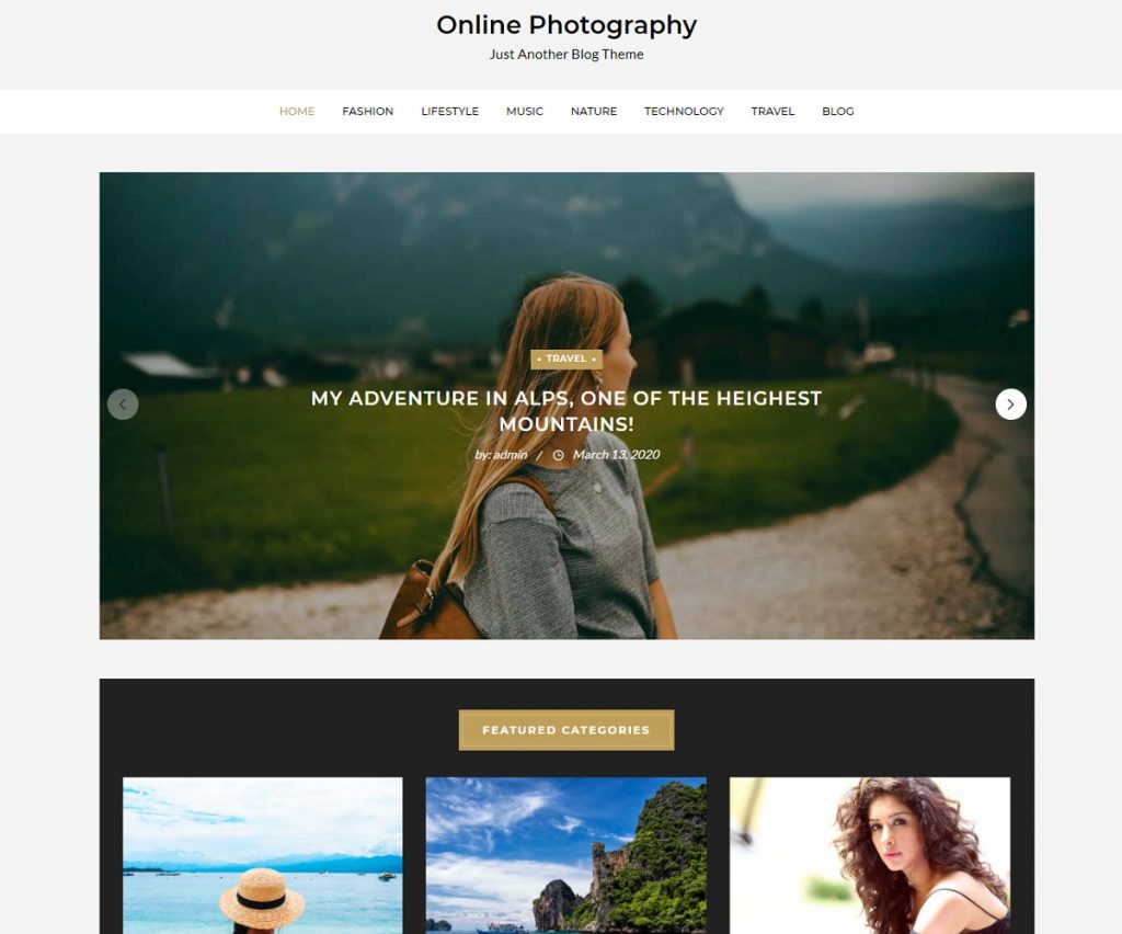 Online Photography Free WordPress Theme