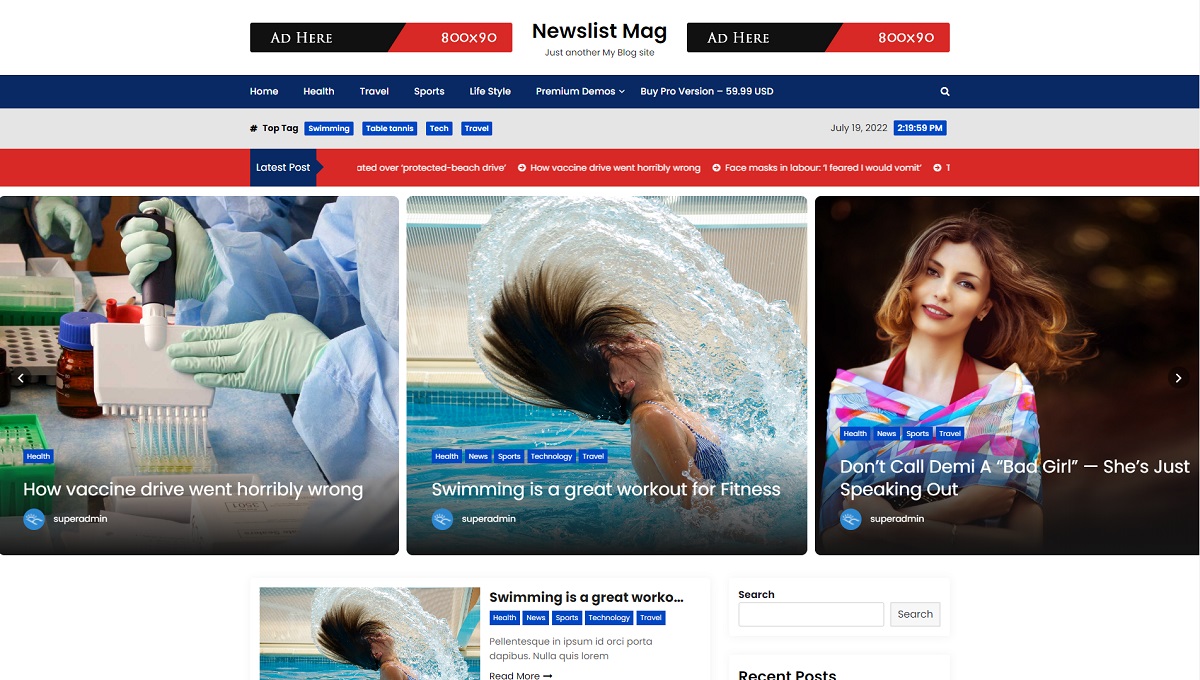Newslist Mag Free WordPress Theme