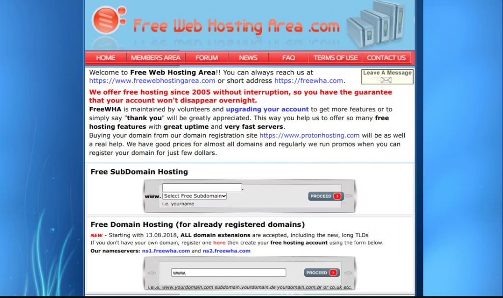 Free Web Hosting Area