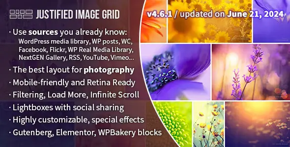 Justified Image Grid gallery plugin