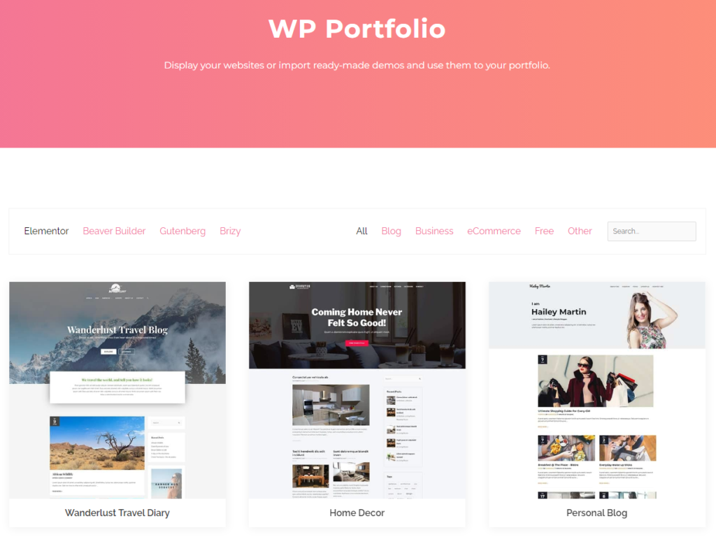 wp portfolio gallery plugin