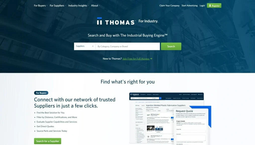 Thomasnet - North America best B2b platform