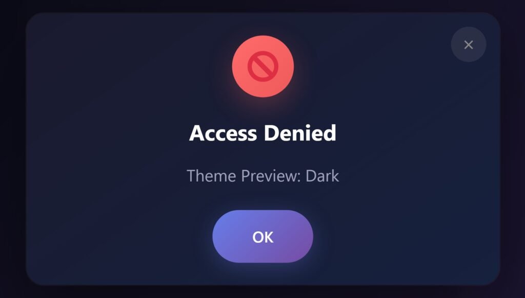 Alert Message - Dark Theme