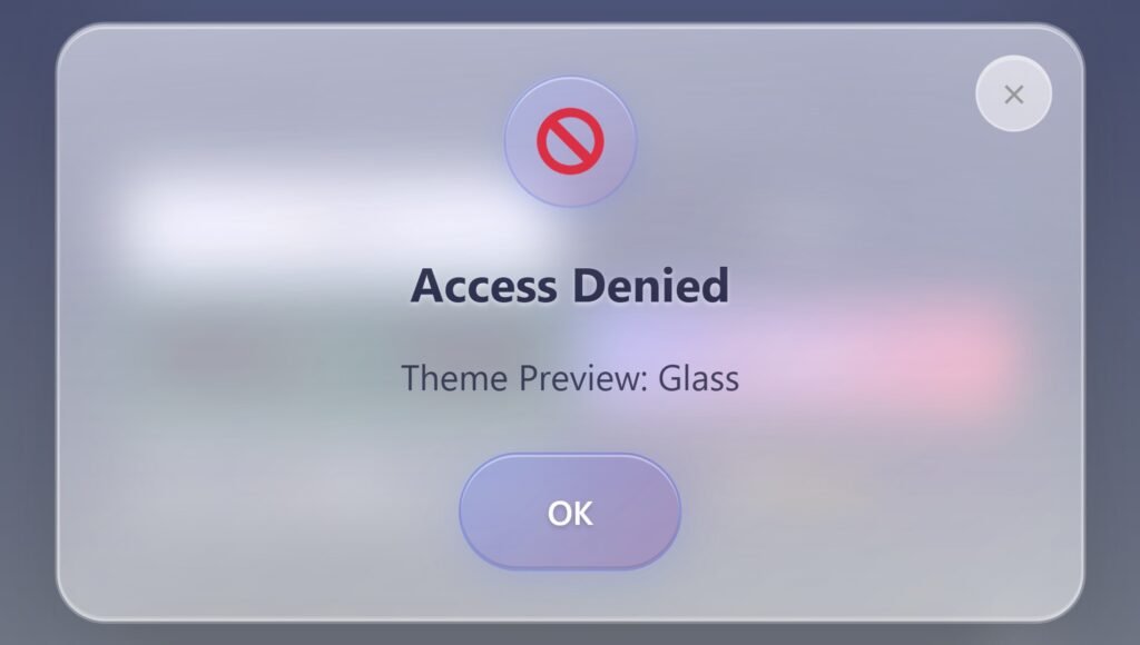 Alert Message - Glass Theme