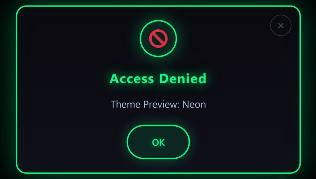 Alert Message - Neon Theme