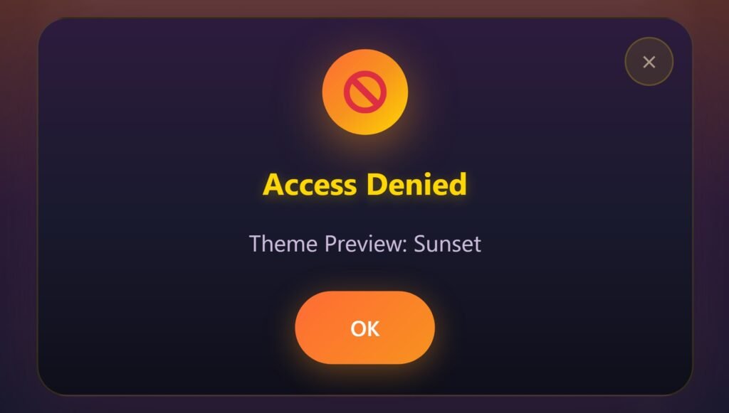 Alert Message - Sunset Theme