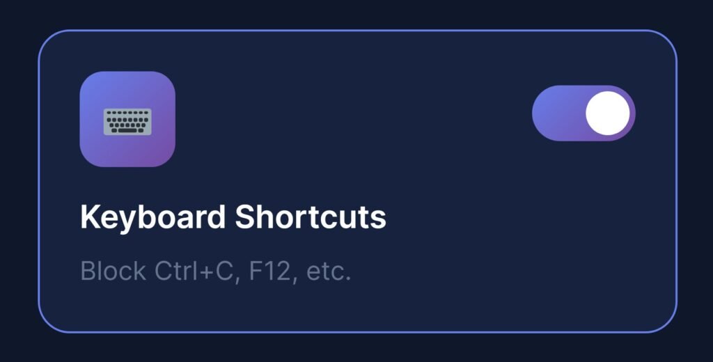 Keyboard Shortcut Blocking