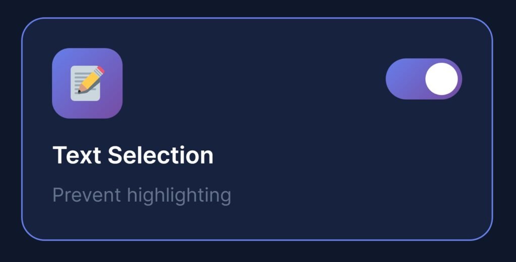 Text Selction Disable