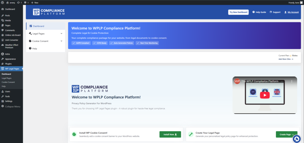 Installation - WP Legal Pages