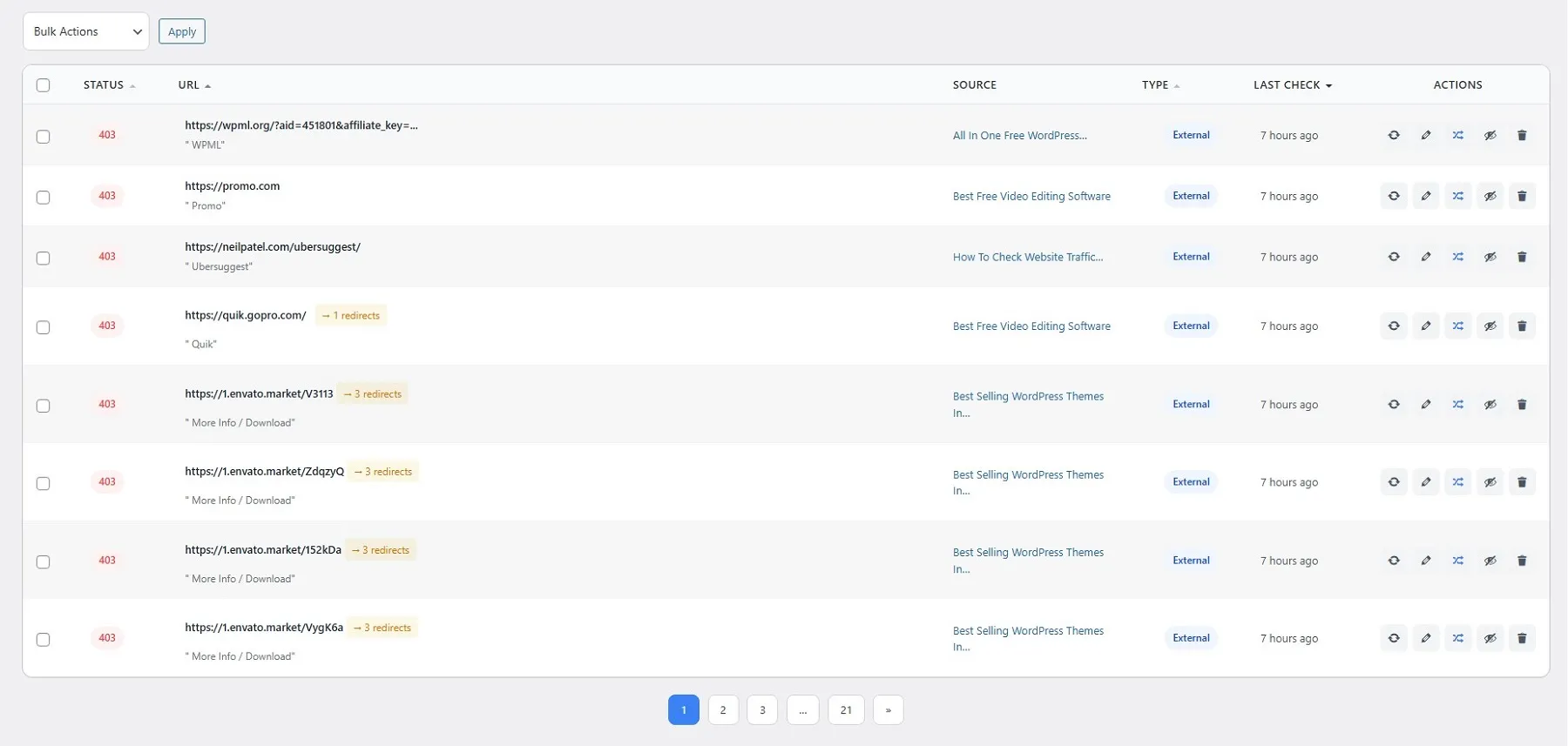 Dead Link Checker Pro - Link Table