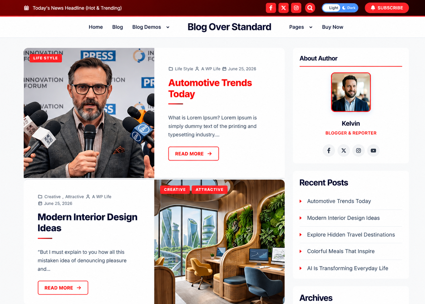 Blog Over Standard